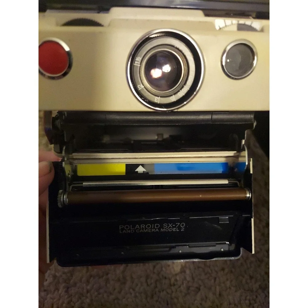 Polaroid SX-70 Land Camera Model 2 + Flash Bar | Vintage Folding Instant Camera